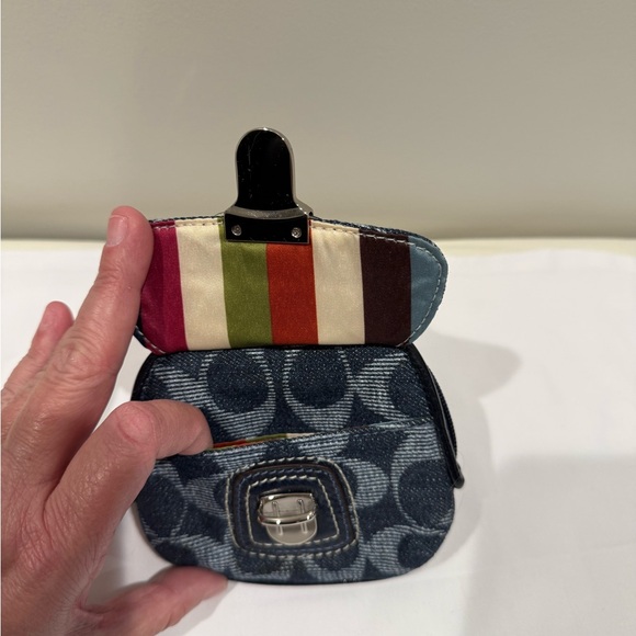 Coach Blue Denim Coin Pouch with Silver Details - Picture 5 of 5